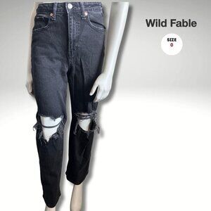 Wild Fable High-Rise Distressed Mom Jeans – Size 0